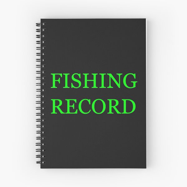 Item preview, FISHING RECORD LIME/BLACK notebooks,hardcover journal. designed and sold by booie2020.