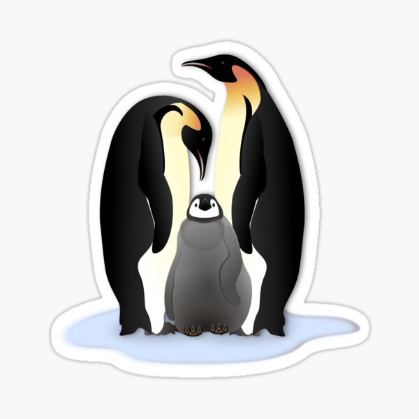 Penguin Family in Love Sticker