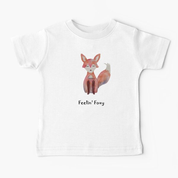 Feelin Foxy, Cute Fox, original watercolor ashleyvanart Baby T-Shirt