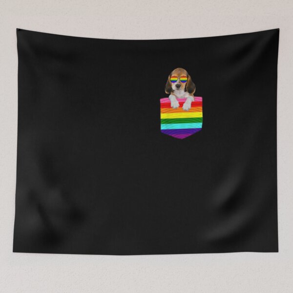 Item preview, Gay Lesbian Pride Lgbt Flag Pocket T Shirt Beagle designed and sold by MartinBrenner32.