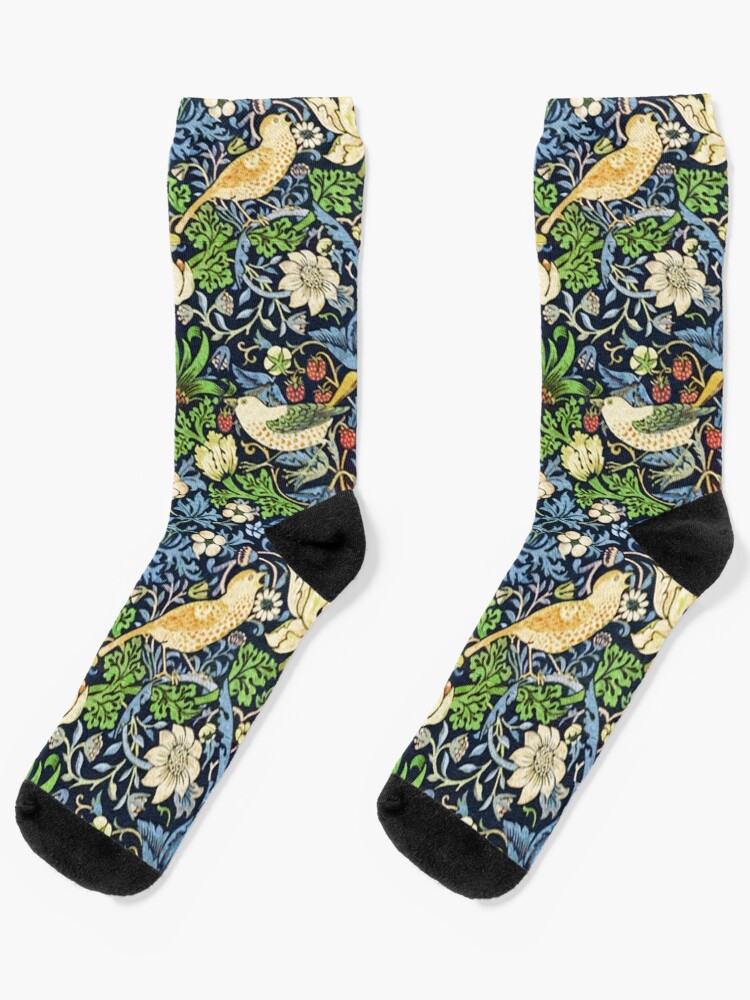Thumbnail 1 of 5, Socks, Art Nouveau Bird and Flower Tapestry designed and sold by Marymarice.