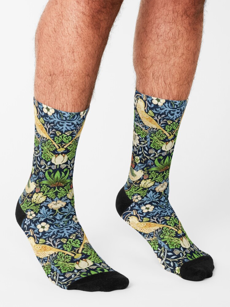 Thumbnail 3 of 5, Socks, Art Nouveau Bird and Flower Tapestry designed and sold by Marymarice.