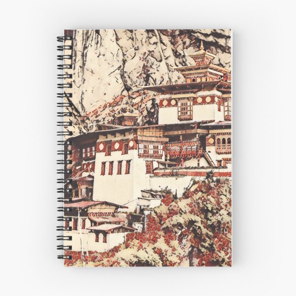 Item preview, Bhutan Paro Taktsang Artistic Illustration Blossom Style designed and sold by D4li98.