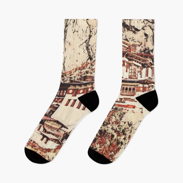 Item preview, Bhutan Paro Taktsang Artistic Illustration Blossom Style designed and sold by D4li98.