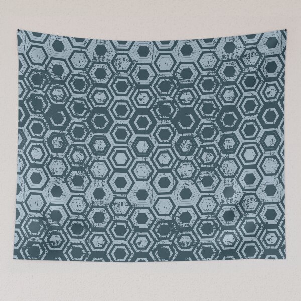 Item preview, Worn hexagons | blue designed and sold by camcreativedk.