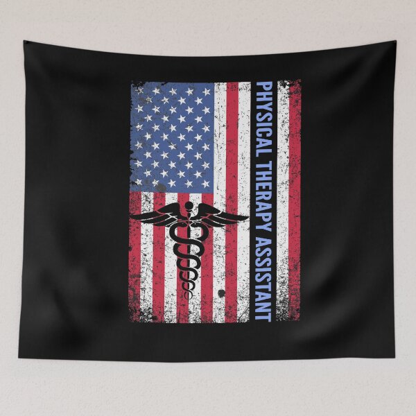 Aperçu de l'œuvre Physical Therapy Assistant Vintage US Flag Physical Therapist créée et vendue par brightandbold.