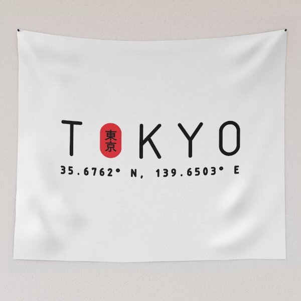 Item preview, Tokyo Japan Coordinates Urban Streetwear Black Text designed and sold by justkidding-co.