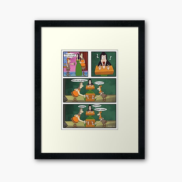 Lady Tickle Torture Comic Framed Art Print