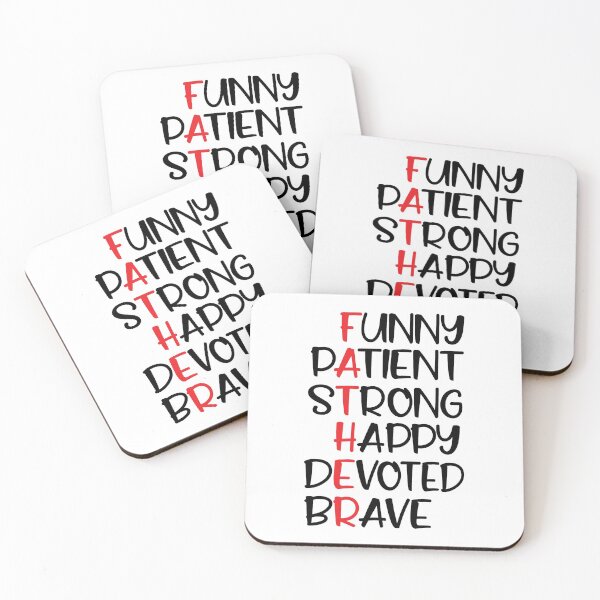 Item preview, Father 's day quote : Funny Patient Strong Happy Devoted Brave Dad designed and sold by remonss.