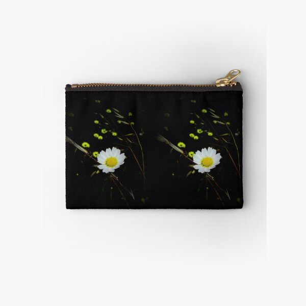 Item preview, Daisy On Black Background With Small Yellow Flowers designed and sold by Capuletdesigns.