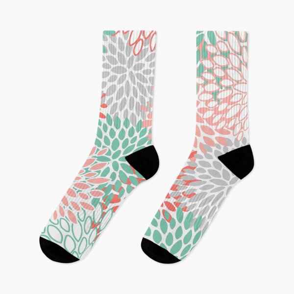 Item preview, Floral Bloom, Coral and Mint Green, Art Prints designed and sold by meggydesigns.