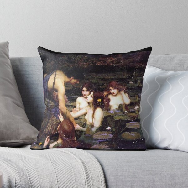 Hylas and the Nymphes by J. W. Waterhouse Throw Pillow