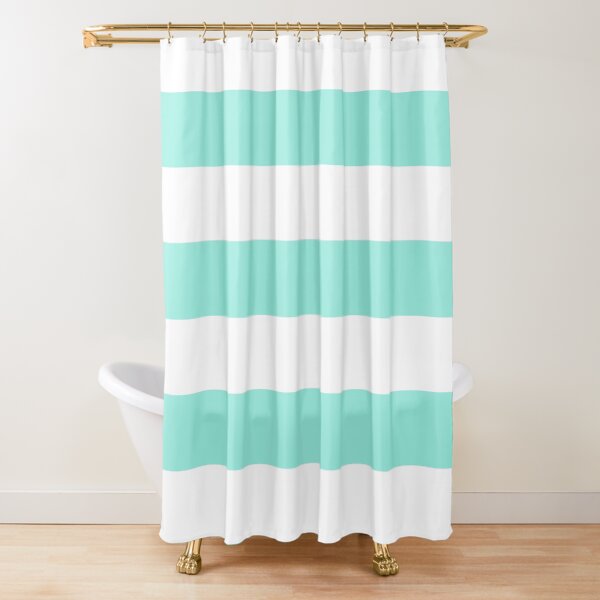 Green And White Horizontal Stripes Shower Curtains Redbubble