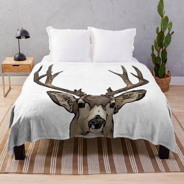 Item preview, Modern Rustic Mule Deer Wall Mount Illustration designed and sold by CynthiaCharlene.