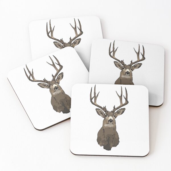 Item preview, Modern Rustic Mule Deer Wall Mount Illustration designed and sold by CynthiaCharlene.