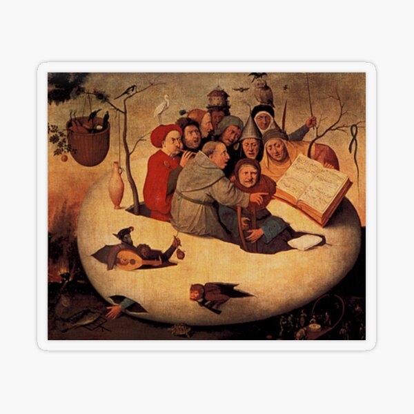 Concert in the Egg Painting by Hieronymus Bosch Transparent Sticker