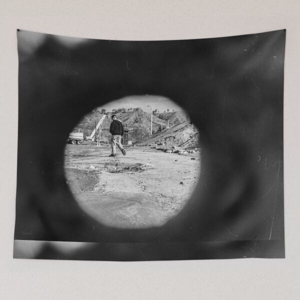 Item preview, Black and White Photo (Matt on the Moon) designed and sold by Smeekeeper.