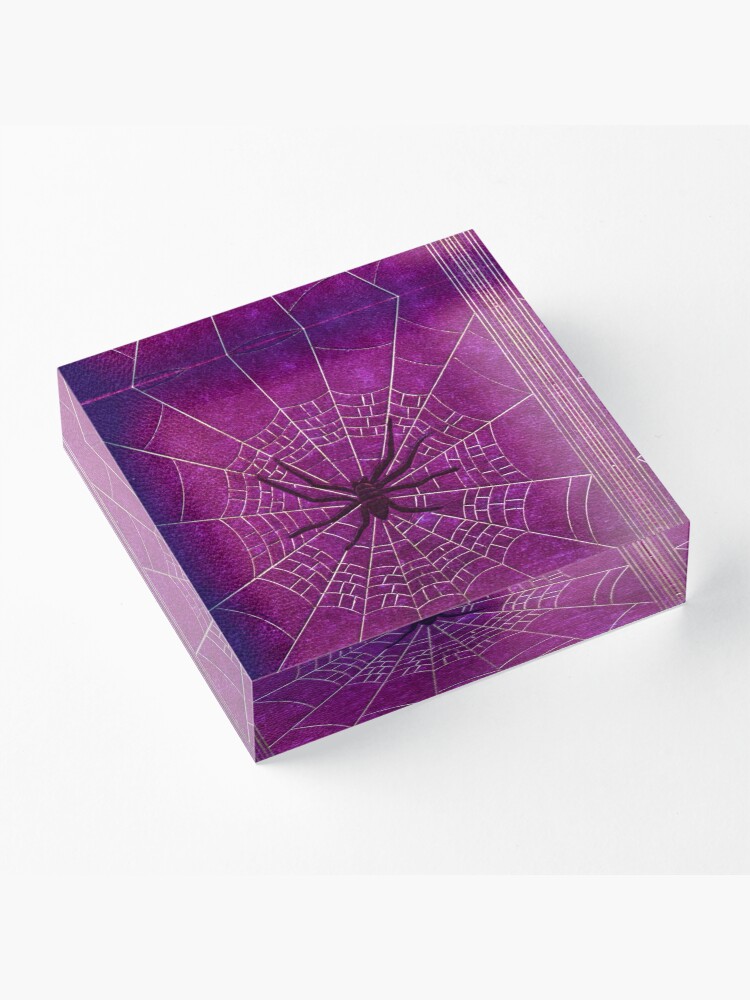 Alternate view of The Spiderweb Book in Pink Acrylic Block