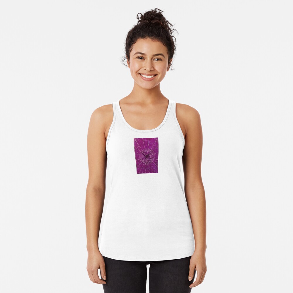 The Spiderweb Book in Pink Racerback Tank Top
