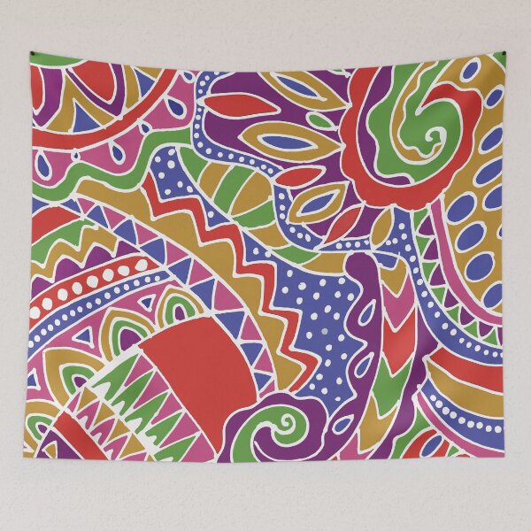 Item preview, Pop Art Geometric Paisley In Bright Colors designed and sold by Leslie Rogers Todder.