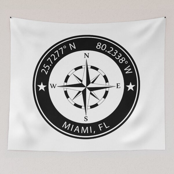 Item preview, Miami, Florida Geographical Coordinates designed and sold by TeeOhGraphics.