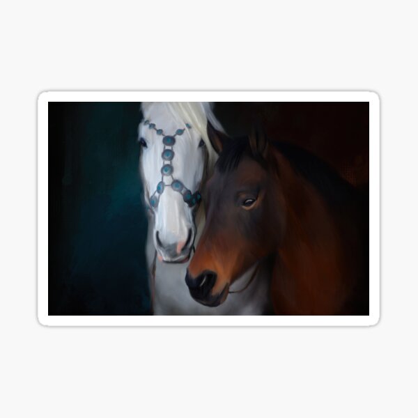Painted horse portrait Sticker