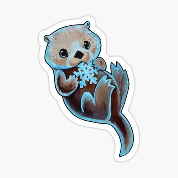 Item preview, Snowy otter designed and sold by ArtOfBianca.