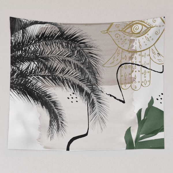 Item preview, Banana Palms Hamsa Hand Abstract - Naturelle #1 #minimal #wall #decor #art designed and sold by Anita's & Bella's Art.