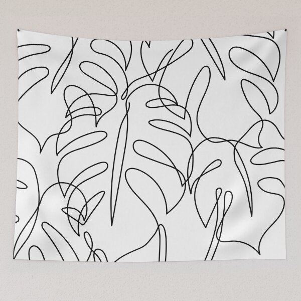 Item preview, Monstera Deliciosa Line Art Drawing designed and sold by mirllustration.