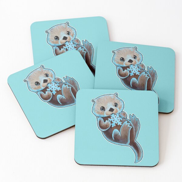 Item preview, Snowy otter designed and sold by ArtOfBianca.