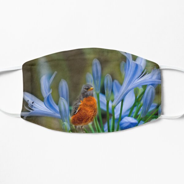 Robin in flowers Mask