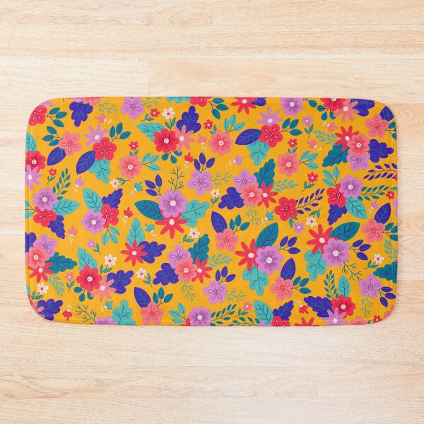 Item preview, Floral Ethnic Print Classic Design - Saffron (Yellow/ Orange, Blue, Crimson, Turquoise, Orchid) designed and sold by AudaciousGB.