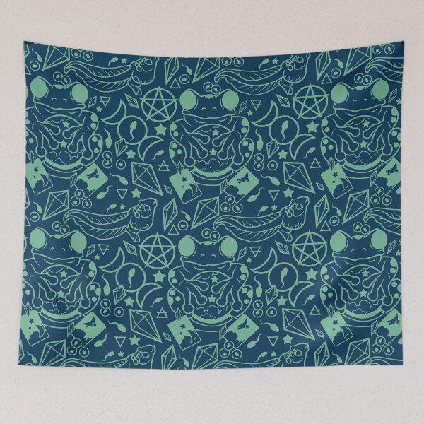 Artikelvorschau, Froggy Fortune Pattern (blau und grün) entworfen und verkauft von spazzynewton.