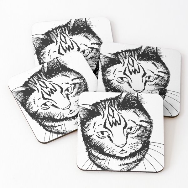 Artikelvorschau, Klaus die Katze, Katzenzeichnung, Strichzeichnungen, Malvorlagen für Erwachsene, digitaler Kunstdruck entworfen und verkauft von LastMinuteLaura.