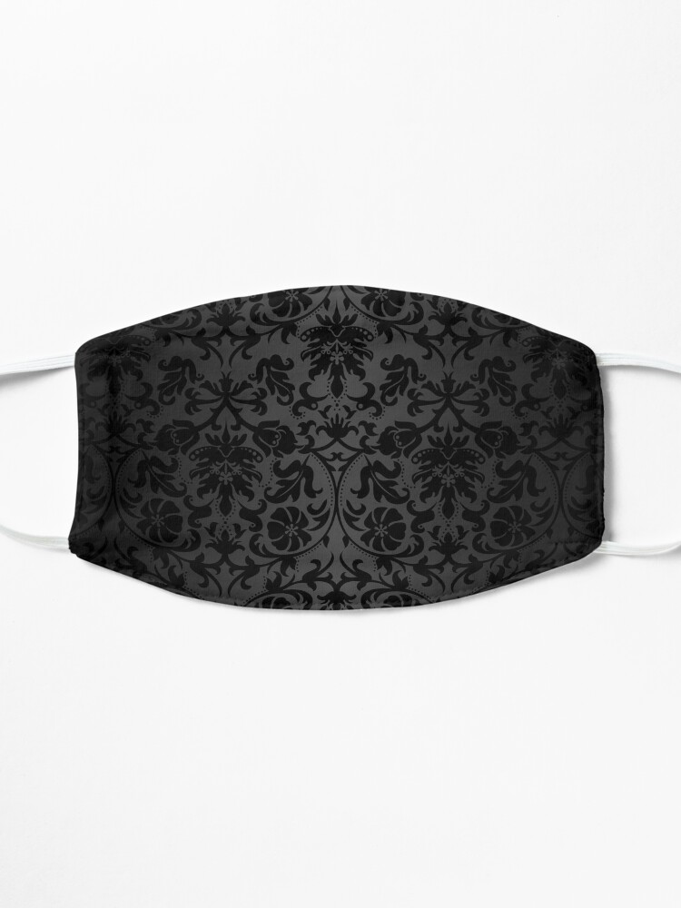 Alternate view of Black Floral Damask Mask