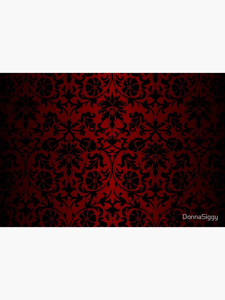 Dark Red and Black Damask Pattern by DonnaSiggy