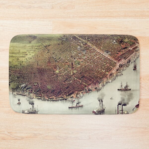 Item preview, The City Of New Orleans - Bird's-eye View - 1885 designed and sold by warishellstore.