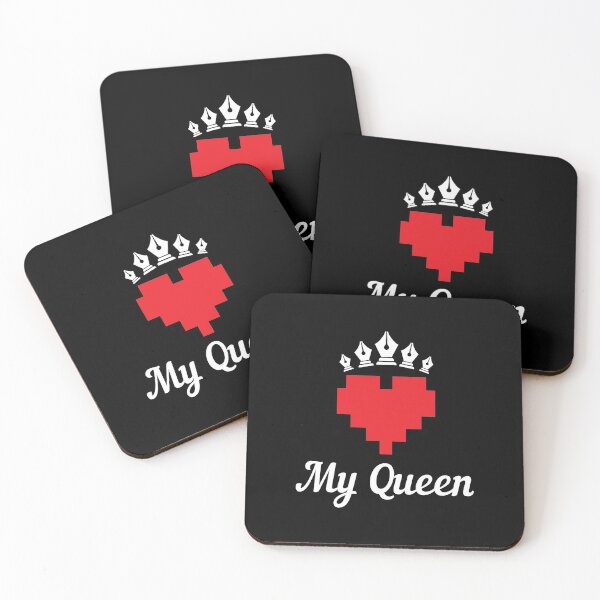 Item preview, Graphic designer concept with red pixelated heart and a crown with pen tools on top.  designed and sold by MrazTees.