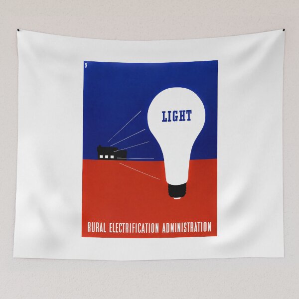 Item preview, LIGHT - Rural Electrification Administration Print - Circa 1940 designed and sold by warishellstore.