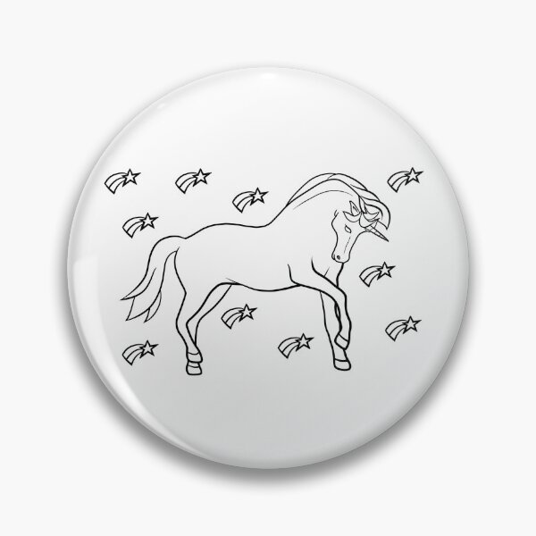 Artikelvorschau, Starry Unicorn Black Line Art entworfen und verkauft von kallydru.