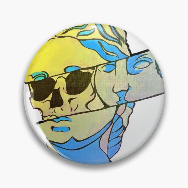 Item preview, Blue & Yellow Skull Sculpture designed and sold by LadyMayDesigns9.