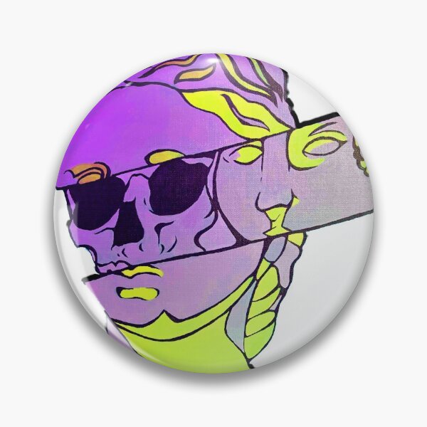 Item preview, Purple & Yellow Skull Sculpture designed and sold by LadyMayDesigns9.