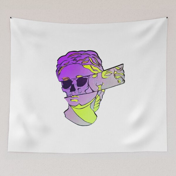 Item preview, Purple & Yellow Skull Sculpture designed and sold by LadyMayDesigns9.