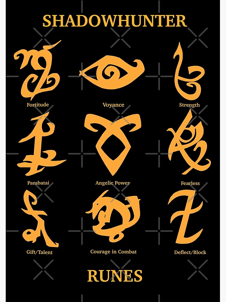 SHADOWHUNTERS All Runes, the Mortal Instruments Books Runes by