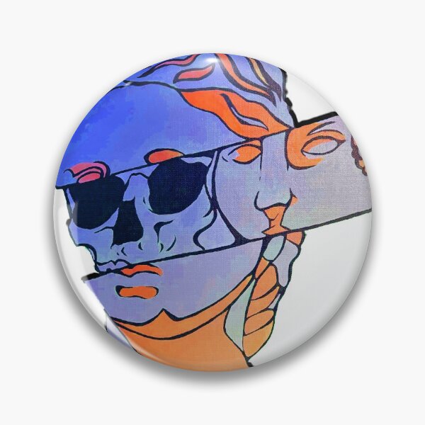 Item preview, Blue & Orange Skull Sculpture designed and sold by LadyMayDesigns9.