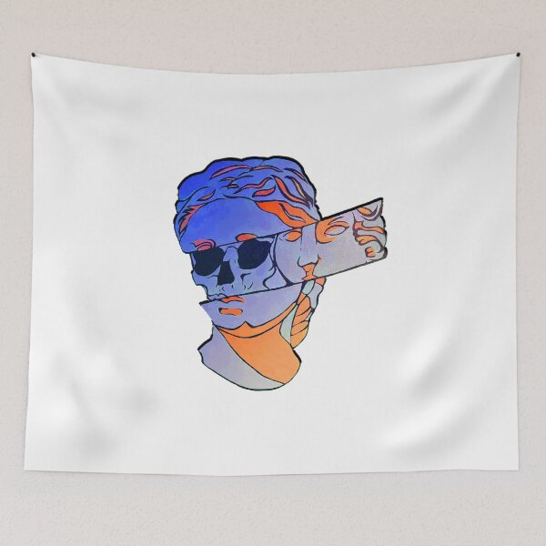 Item preview, Blue & Orange Skull Sculpture designed and sold by LadyMayDesigns9.