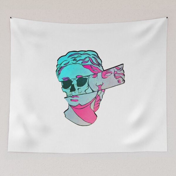 Item preview, Teal & Pink Skull Sculpture designed and sold by LadyMayDesigns9.