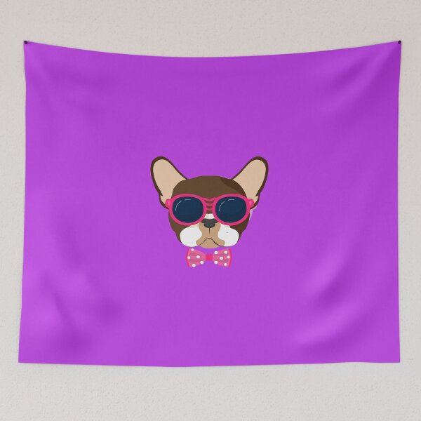 Item preview, Stylish Bulldog Colorful Bow Tie, Cute Gift for Dogs Lovers, Dog Wearing Pink Glasses, Funny Tee for Bulldogs Lover, Cool Present for Fashion Pet Lovers, Covering, Perfect Fathers Day Thought designed and sold by Annona-.