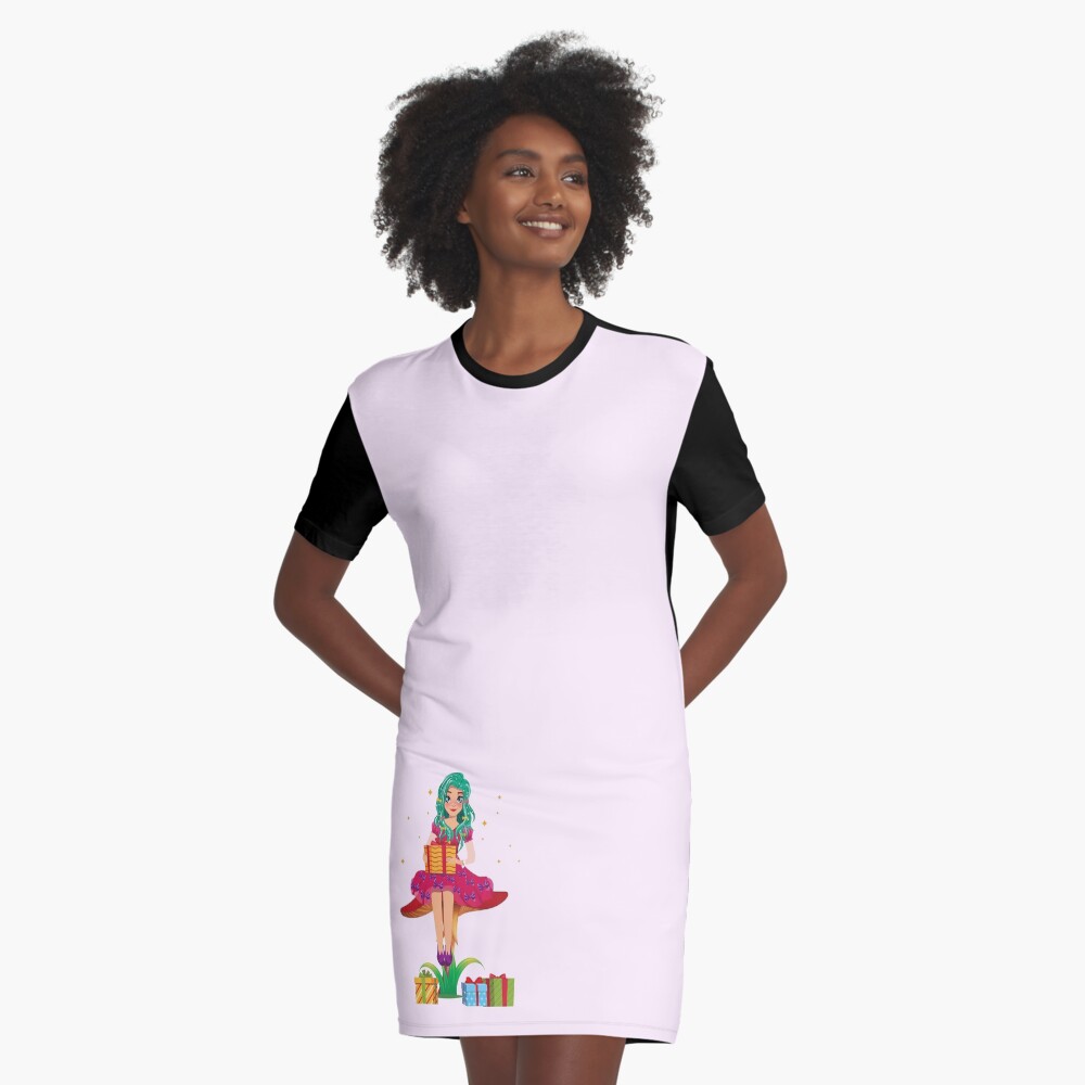 Ruby the Ribbon Fairy With Her Gifts™ Graphic T-Shirt Dress