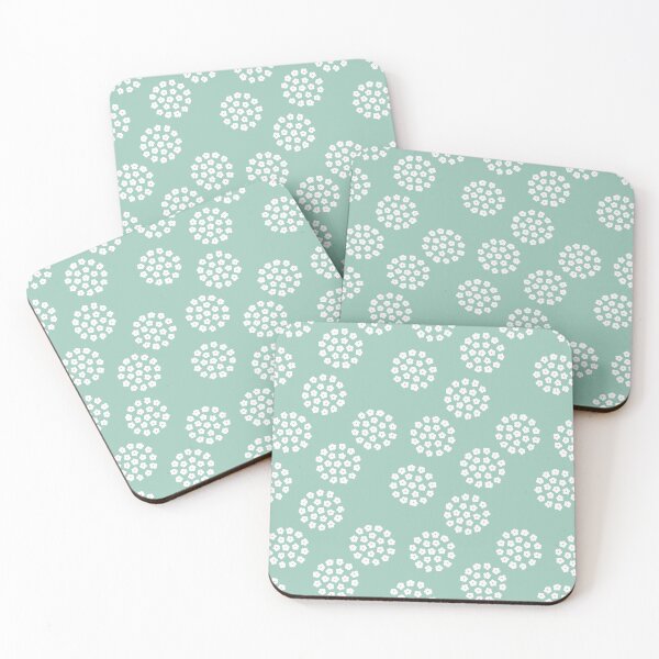 Item preview, Floral pattern in delicate green with circles of flowers designed and sold by Jelisandie.